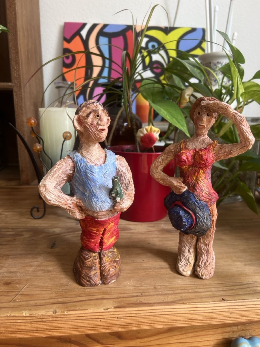 Sculture & Statue: 2 Figuren, Vintage Dekoration ( – Usato da Frenkendorf venduto da jorge0000
