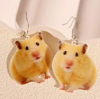 ACRYL OHRRINGE,HÄNGER, HAMSTER NEU