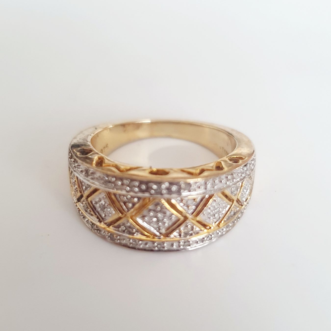 Anelli: Silber Ring 925 in Gold Grösse 17.4 mm, – Usato da Kreuzlingen venduto da Wunderkiste123 2