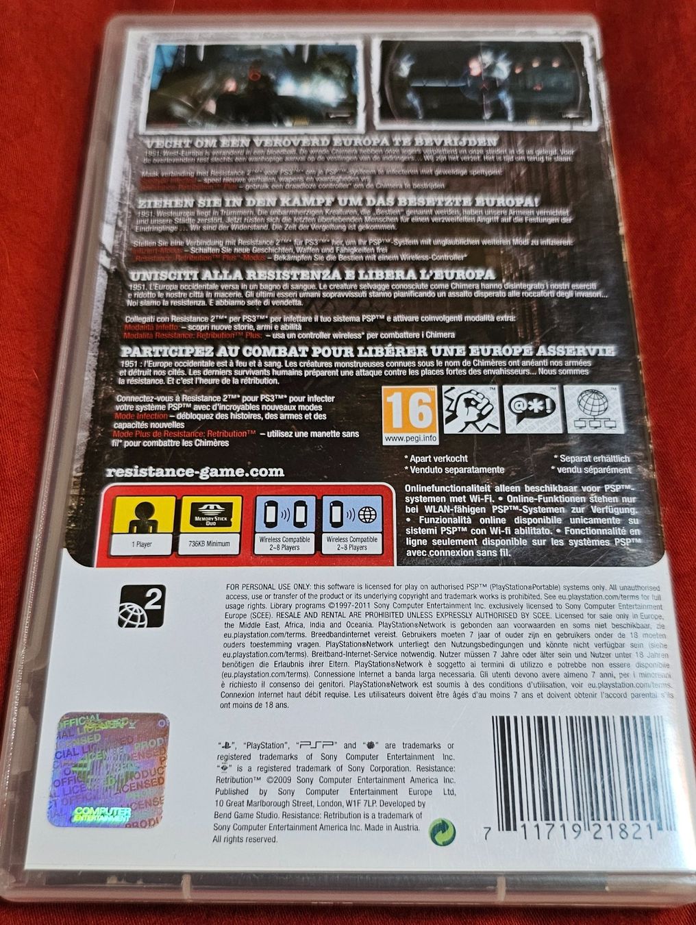 Sony Giochi: PSP Spiel - Resistance Retribution – Usato da La Garde venduto da The_Hammer76 1