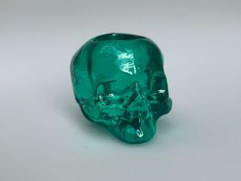 Teschi di vetro verde smeraldo,  Kosta Boda Halloween