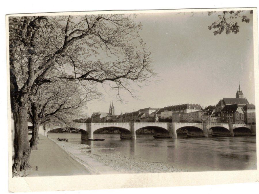 Cartoline postali: Basel Margarethen Kirche Rhein Ansichtskarten 1934 – Usato da Widnau venduto da Seppl480