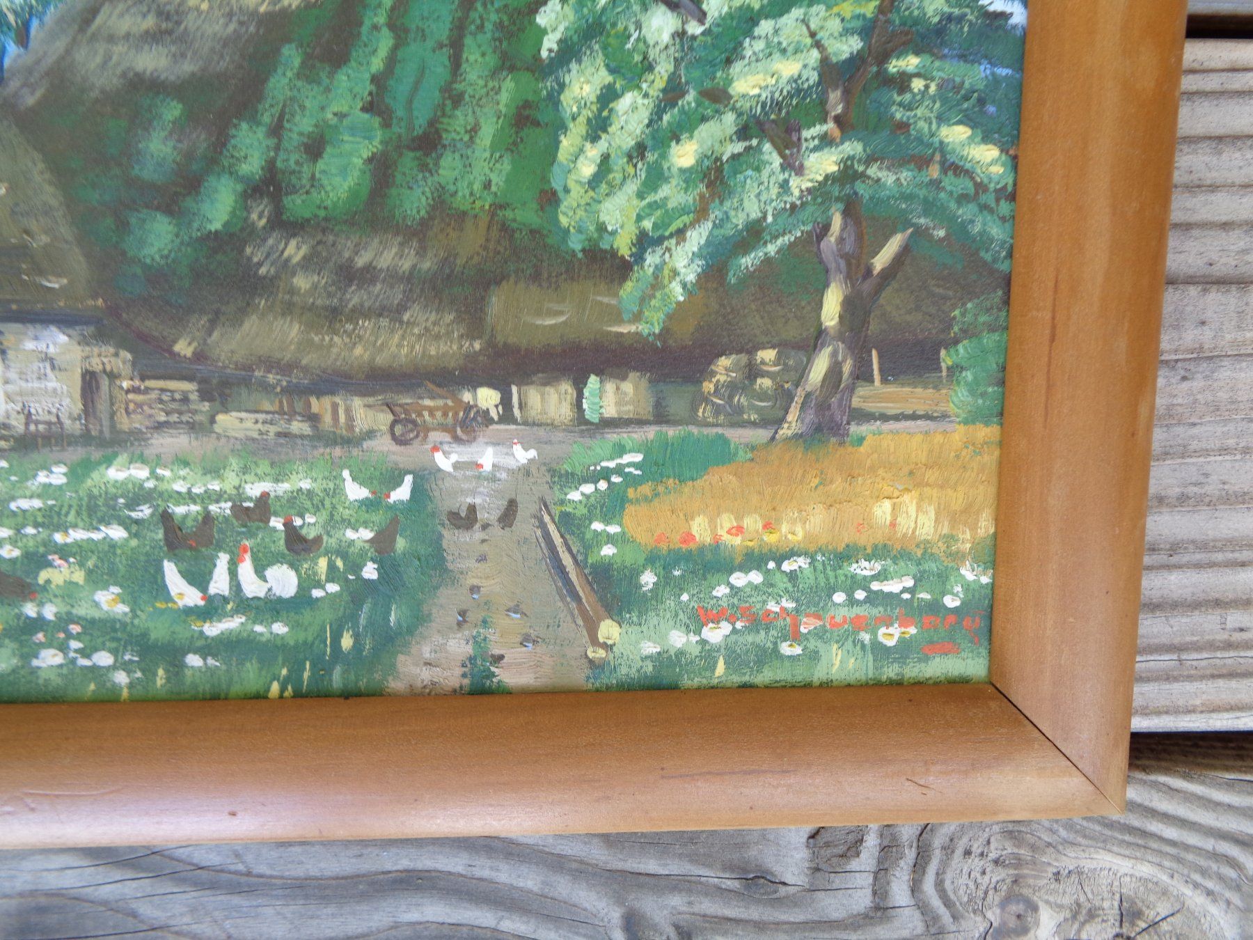 Gemälde: WALTER SCHAUENBERG 1884-1943 STROHDACHHAUS GEMÄLDE – Gebraucht aus Henggart von Pascha22 1