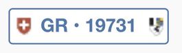 Auto Kontrollschild / Autonummer GR 19731