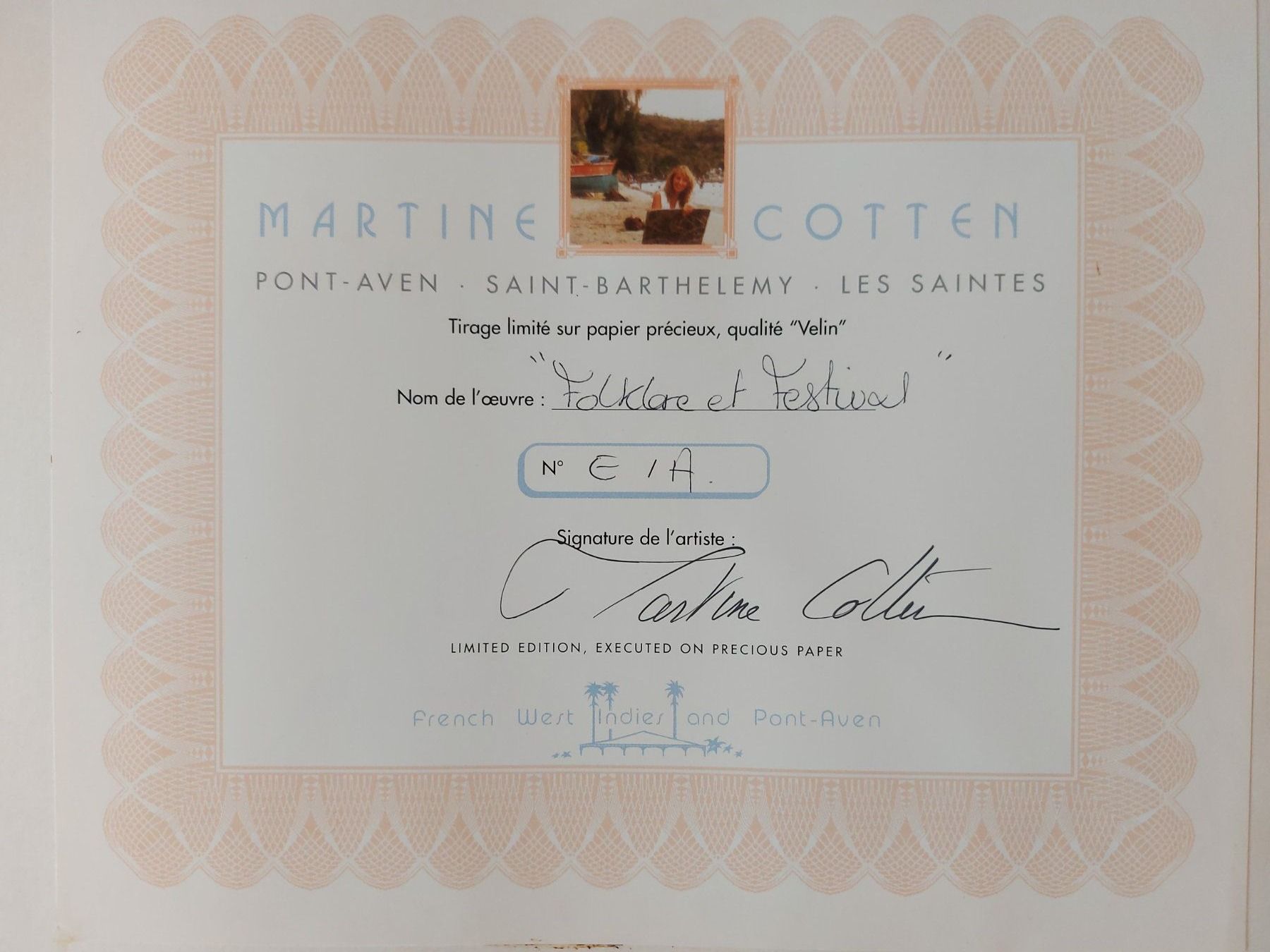 Grafica & Litografie: MARTINE COTTEN  Lithographie  E/A  handsigniert  Karibik – Usato da Zürich venduto da Daniel517 6