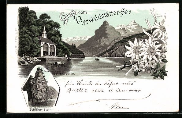 Cartoline postali: Litho Vierwaldstätter-See, Schiller-Ste – Usato da Berlin venduto da bartko-reher