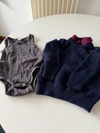 Jungen Set: Body und Pullover Gr. 86/12-18Monate