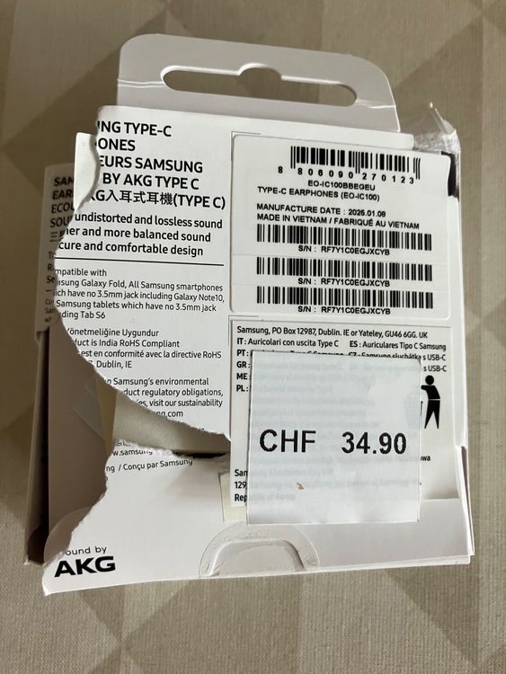Samsung Kopfhörer: Kopfhörer mit Kabel – Neu (gemäss Beschreibung) aus Rotkreuz von Cocodemer 1