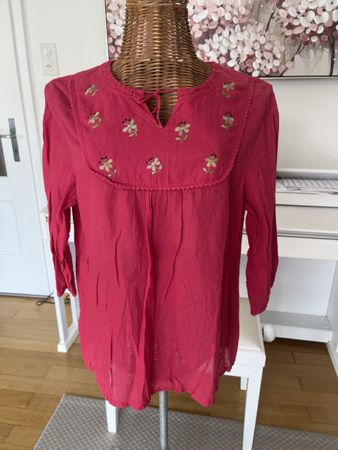 Tunika mit Stickerei, Baumwolle, S