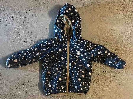 Kinder Winterjacke, 80/86, dunkelblau gemustert neuwertig