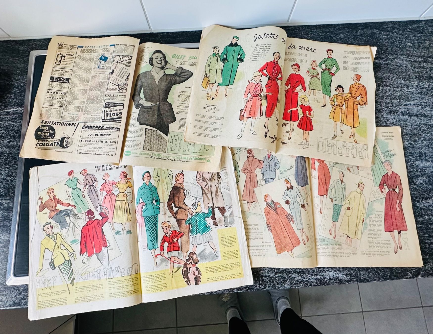 Cartamodelli: 4x REVUE LE PETIT ECHO DE LA MODE 50er Jahre – Usato da Zürich venduto da brazerola 4