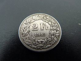 Münze Silber 2 Fränkler 1943