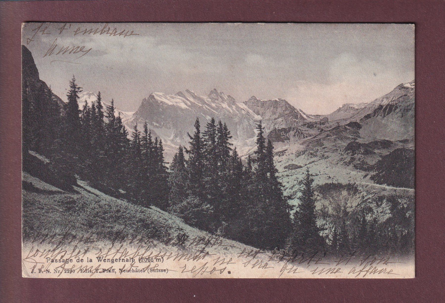 Cartoline postali: Passage de la WENGERNALP - 1904 – Usato da Pully venduto da nicecards