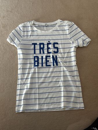 ONLY T-Shirt gestreift "Tres Bien" Groesse XS neuwertig