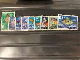 Jugoslavija, 1956, Mi 795-803, Fauna II (Fische), **