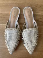 SCHUTZ Slipper/Flats Gr. 39/39.5, beige Leder, geflochten