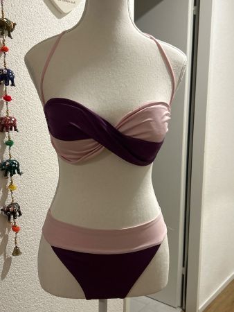 Bikini ohne Bügel violett - rosa Gr. 40