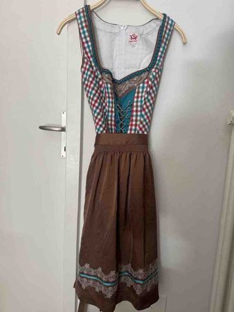Dirndl kariert (blau, rot, weiss, braun). Sehr guter Zustand