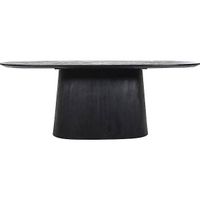 Esstisch Massivholz oval Dave Mangoholz schwarz