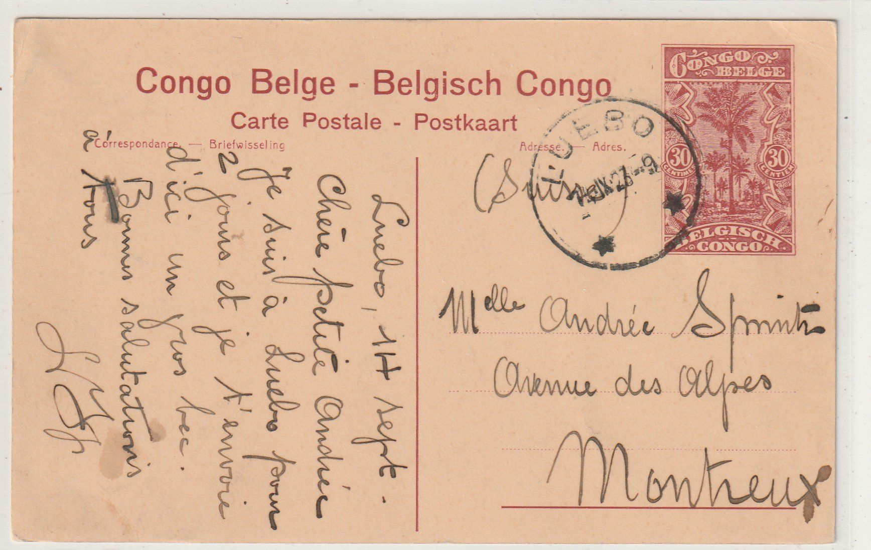 Tutti i francobolli: Belgisch - Congo  30 Centiem Bild-GS-PK – Usato da Rorschacherberg venduto da fratovi2