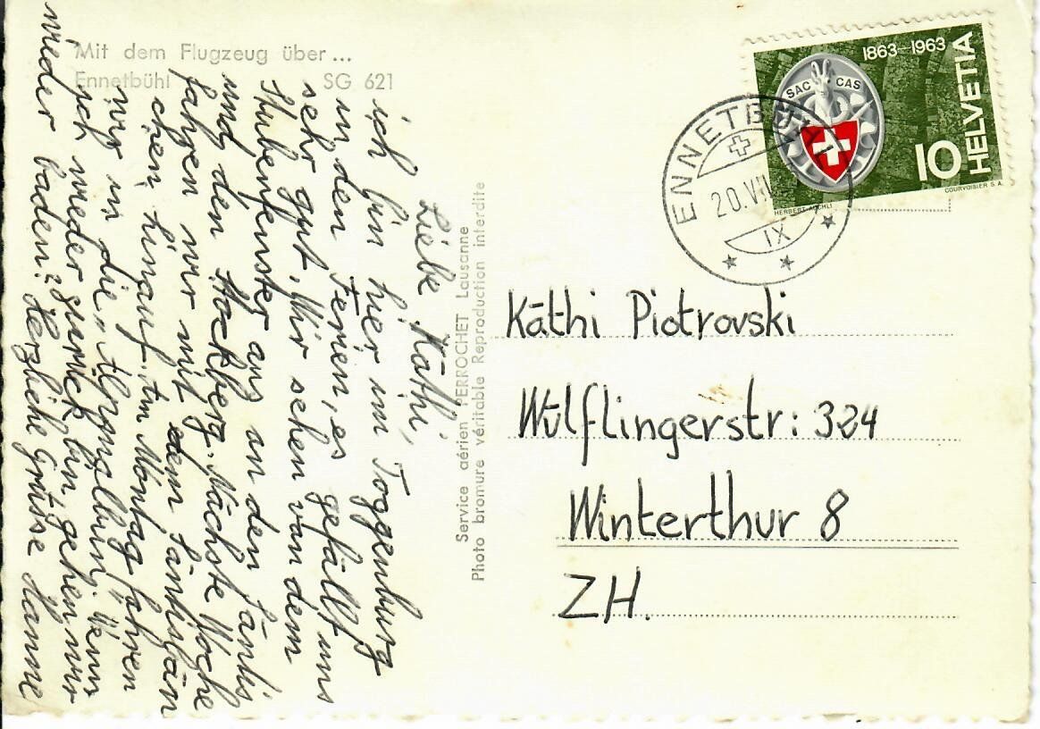 Cartoline postali: mit dem Flugzeug über Ennetbühl – Usato da Hochdorf venduto da Ziegel-16 1