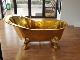 Badewanne Freistehende Messing Bad Wanne mit Überlaufschutz
