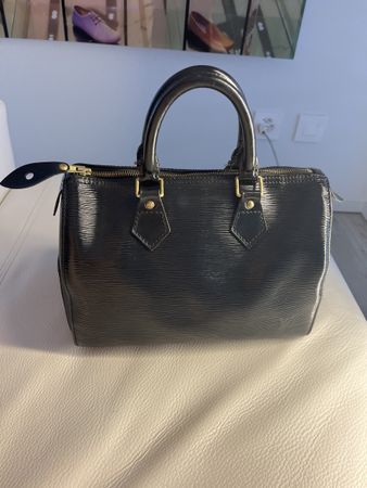 Sac à main Louis Vuitton Speedy 25 cuir épi noir