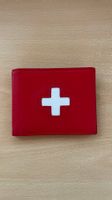 Portemonnaie Geldbörse mit Schweizerkreuz, Leder, Rot