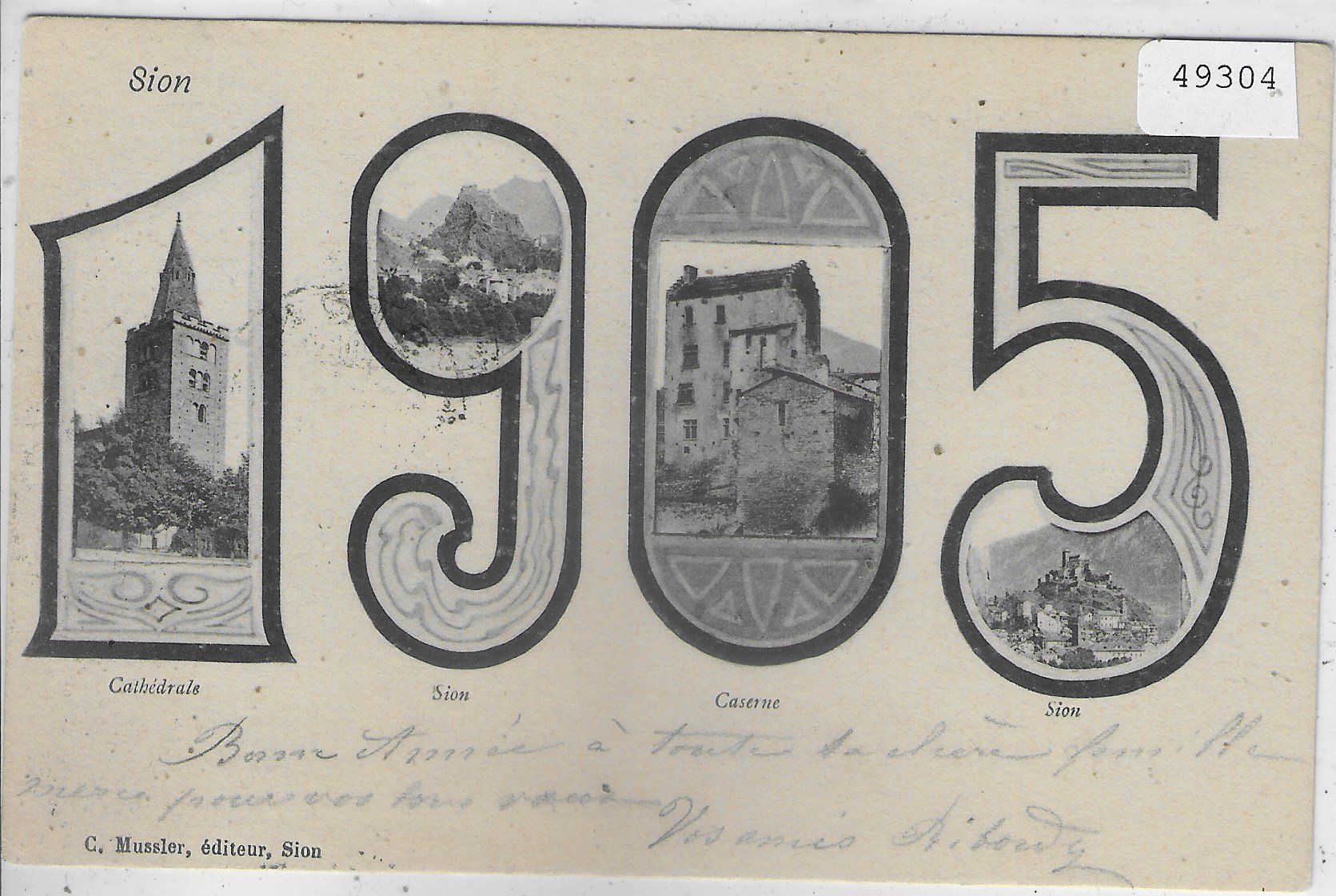 Cartoline postali: 1905 Sion - Jahreszahl - Multiview – Usato da Ettingen venduto da Kartenplanet