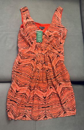 Armani Exchange Dress, Size S, Orange Zebra Print, New tag