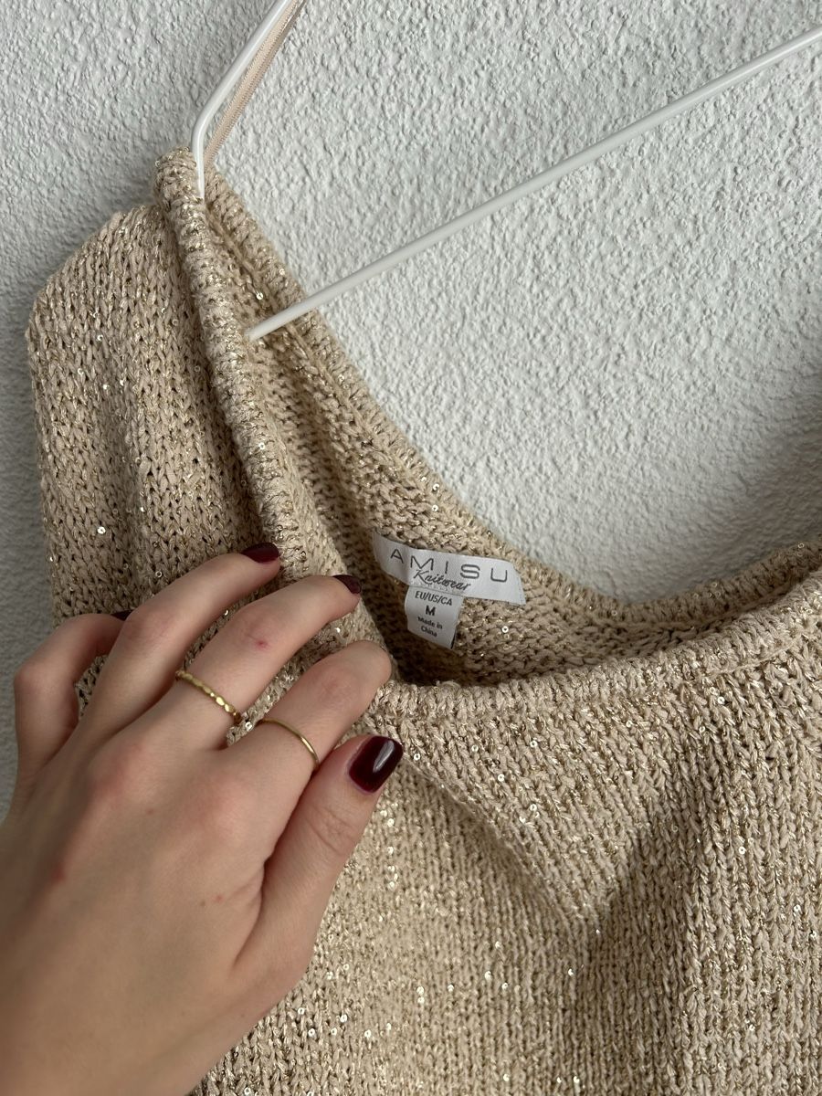 Pullover & Sweatshirts: Amisu Strickpullover beige mit Pailletten Grösse M – Neu (gemäss Beschreibung) aus Chur von faja7000 3