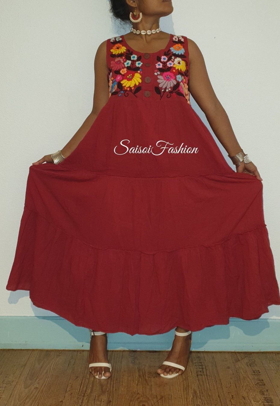 Vestiti: Sommer Boho Handmade 100%Baumwolle Maxikleid  XS-L – Nuovo e nell'imballaggio originale da Ebmatingen venduto da SaisoiFashion 4