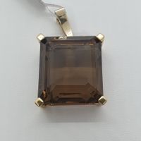 Echt 18K Gold - Rauchquarz Anhänger