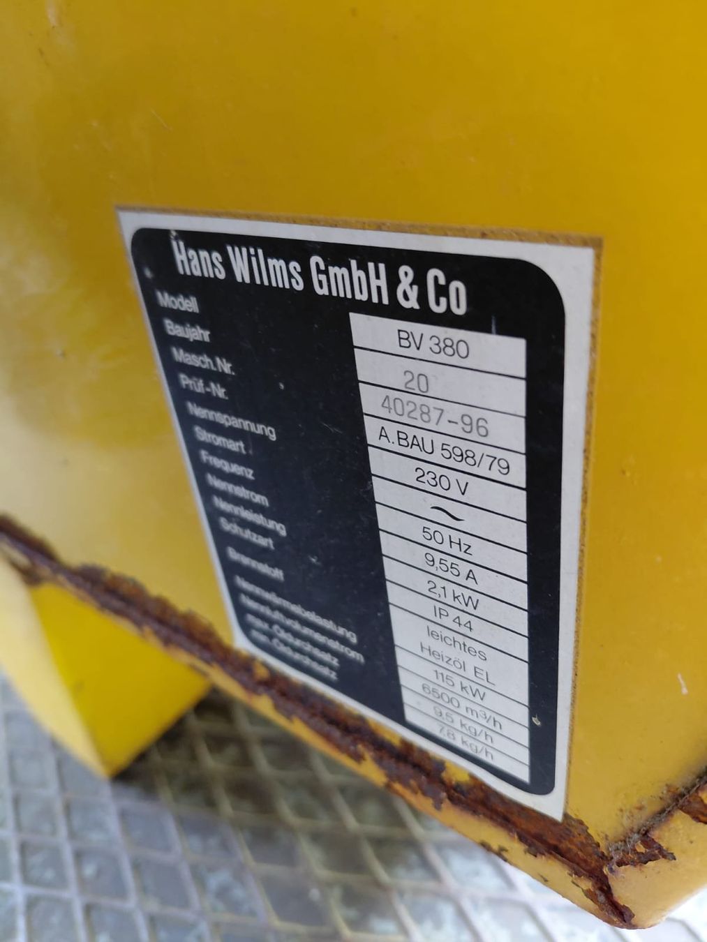 Radiatori: Warmluftofen Wilms 115 kw, 230 Volt – Usato da Ulisbach venduto da MSH01 6
