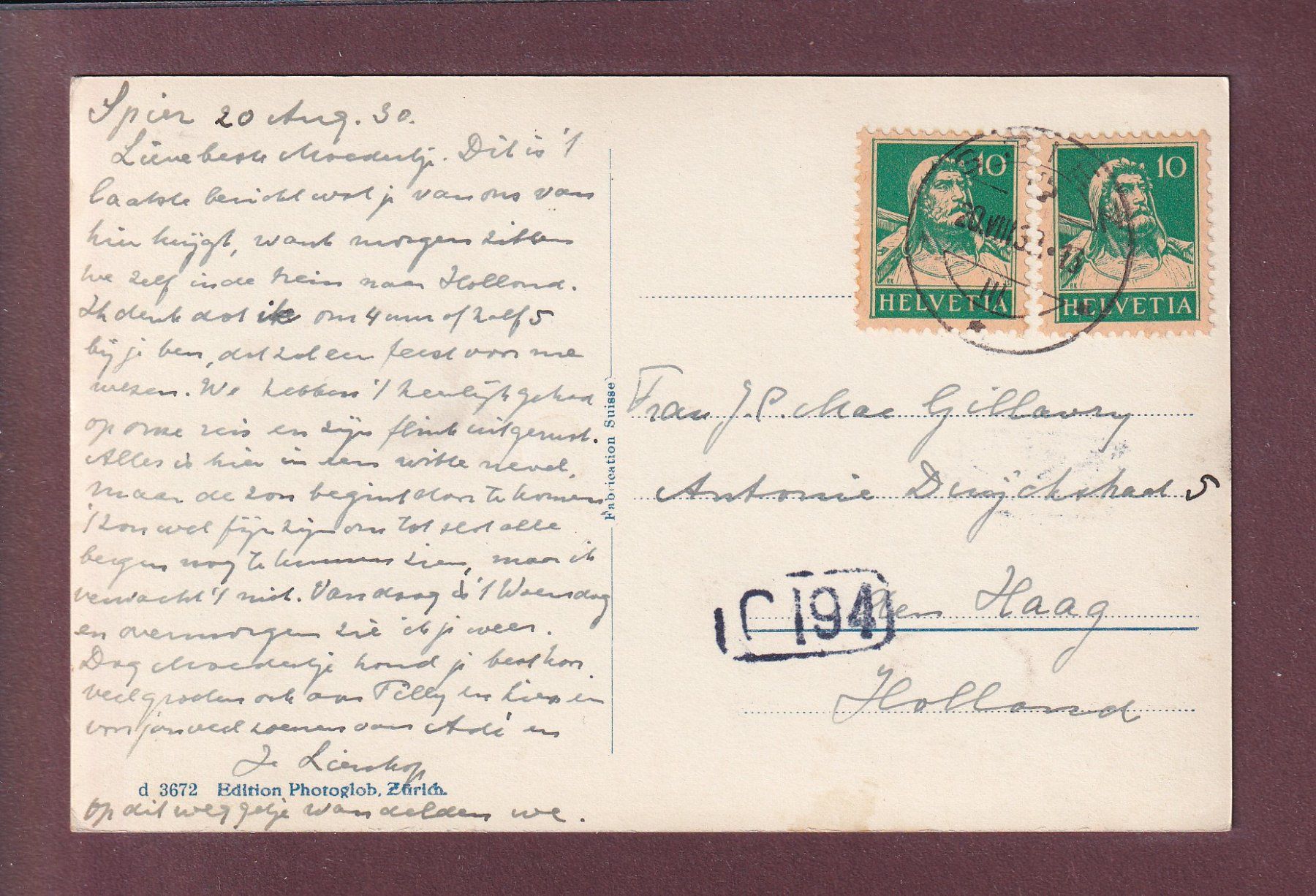 Cartes postales: FAULENSEE - Strandweg - 1930 – D'occasion à Pully par nicecards 1
