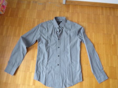Herren Hemd grau schwarz  Gr. S