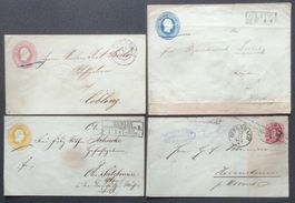 PREUSSEN: 4 Poststücke um 1852–1867