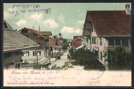 Aeschi /BE, Strassenpartie mit Anwohnern