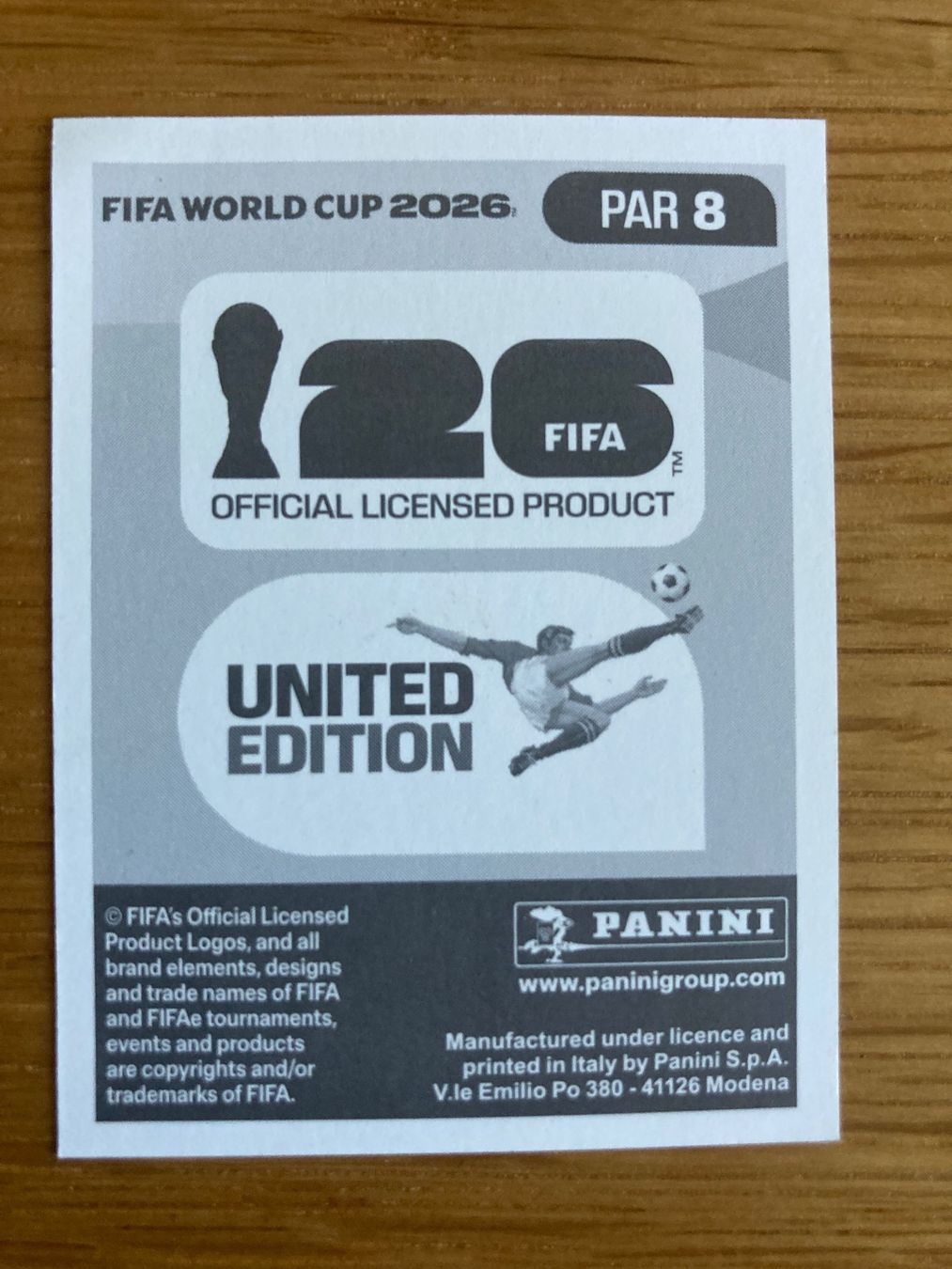 Panini Carte collezionabili: WM Sticker PAR 8 – Nuovo (secondo la descrizione) da Winterthur venduto da Whitefish 1