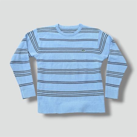 Lacoste vintage striped knit sweater no label strickpullover