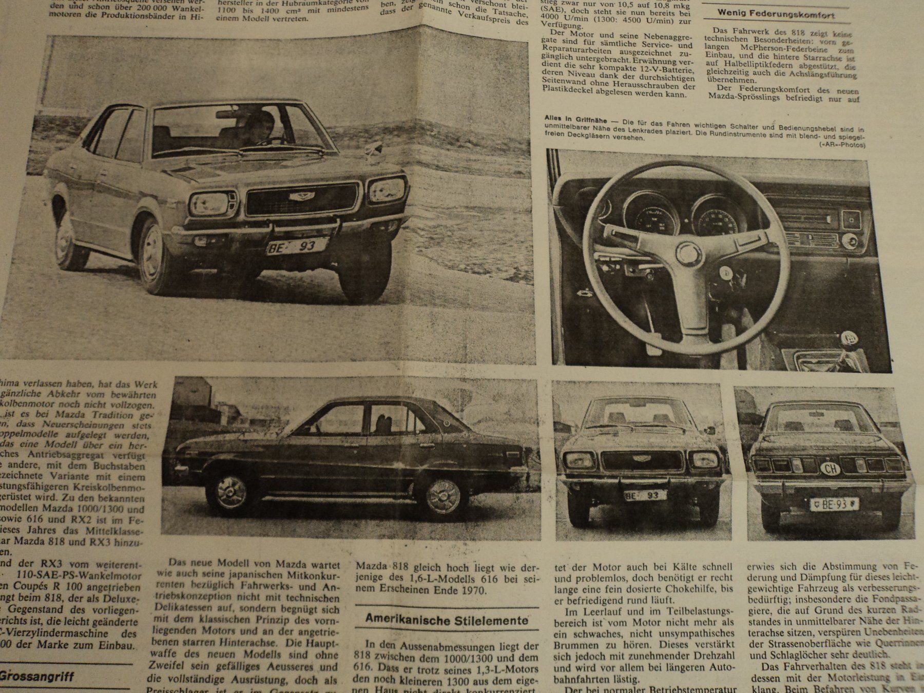 Mazda Dokumente: Prospekt Test AR Mazda 818 Deluxe von 1972 – Gebraucht aus Schwarzenburg von modelCARama 4