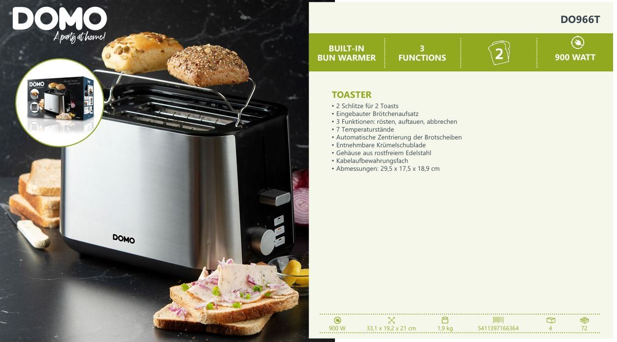 Elettrodomestici da cucina: DO966T Toaster – Nuovo e nell'imballaggio originale da Wängi venduto da SPCSHOP 7