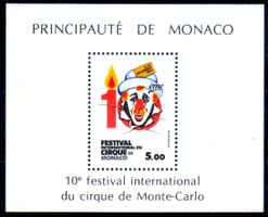 ** POSTFRISCH ** MONACO 10° FESTIVAL INT. DU CIRQUE 1984