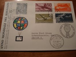 Liechtenstein Ballonpostbrief 1960, Jahr der Flüchtlinge,