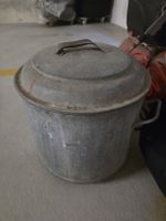 Blecheimer mit Deckel und Henkel Zink 36 Liter guter Zustand