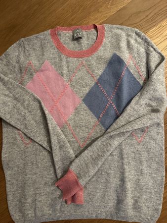 F/C Kaschmir Pullover, Argyle Muster, Grau, Top Zustand!