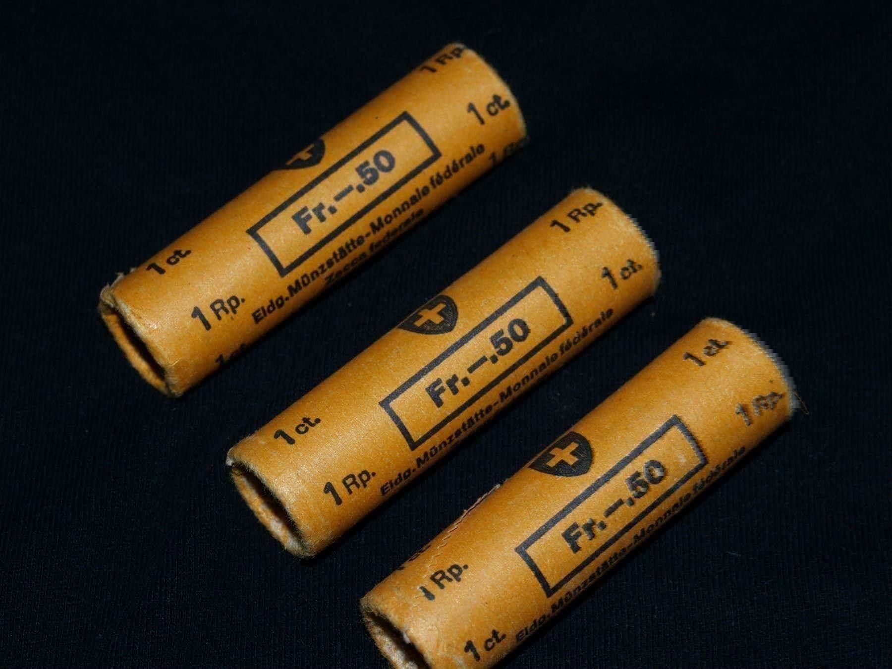 Tutti le monete: 3 Rollen 1 Rappen originalverpackt – Nuovo e nell'imballaggio originale da Einsiedeln venduto da fun4u59 1