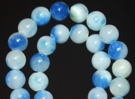 Stein Perlen L-3448 – Blau-Weiße persische Jade 6mm – 39cm