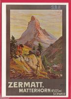 WERBEKARTE, ZERMATT, FRANCOIS GOS 1904