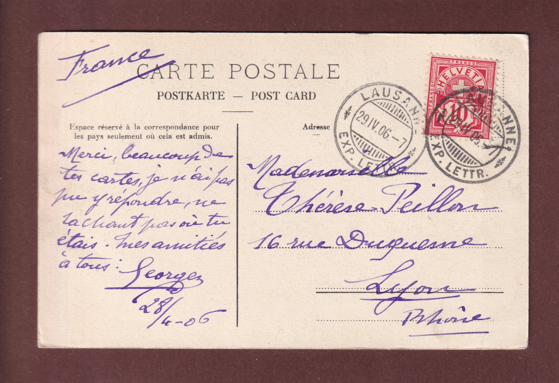 Cartes postales: NESTHORN - 1906 // pli d'angle // – D'occasion à Pully par nicecards-shop 1